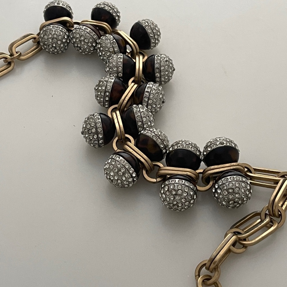 J. Crew Gold and Silver Beaded Necklace